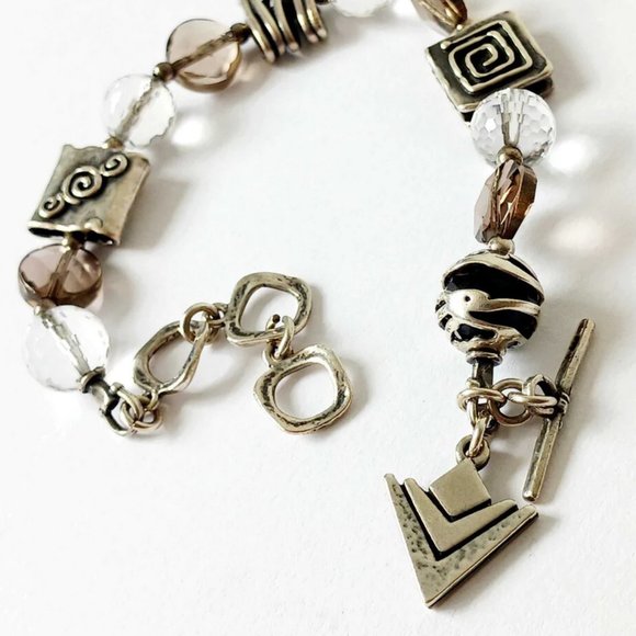 SILPADA CRYSTAL + QUARTZ + SMOKEY TOPAZ BRACELET - Picture 1 of 4